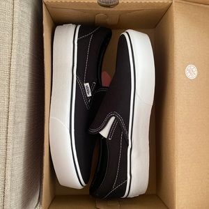 Black Slip On Platforms Vans - Women’s 8.5/Men’s 7